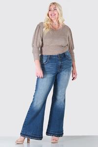 Mid-Rise Dark Washed Flared Jeans