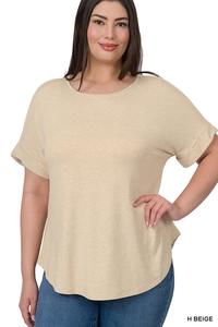 Basic Rolled Sleeve Top