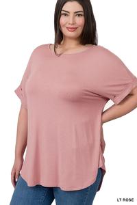 Basic Rolled Sleeve Top